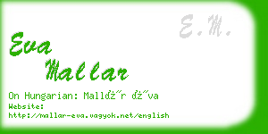 eva mallar business card